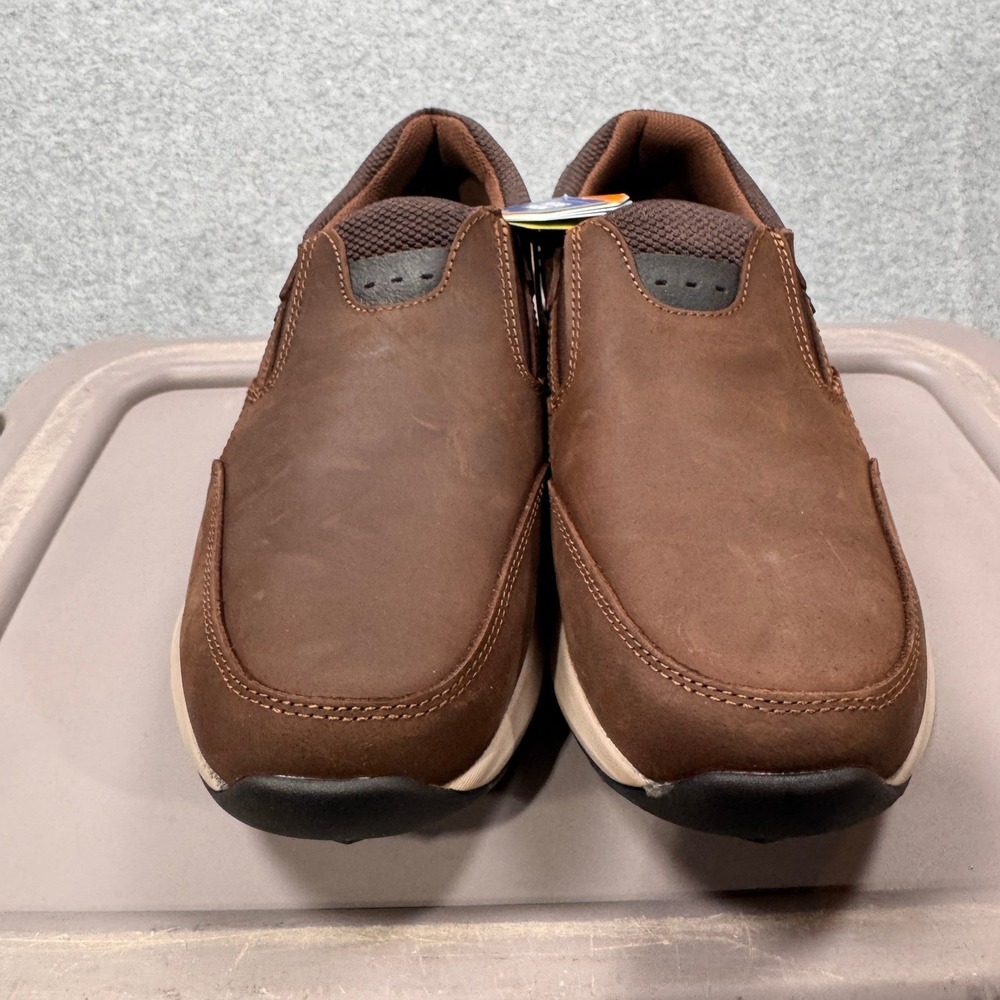 Nunn Bush Slip On Shoes Mens 9 Brown Leather Defender Repellent Loafers NEW - Picture 3 of 10